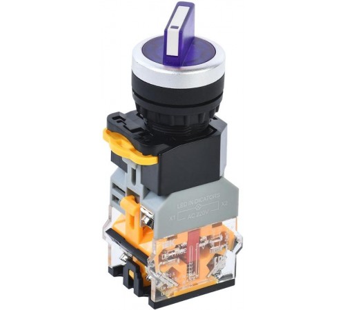 Переключатель D8-11XD2 2 полож. 1з+1р с подсвет. синий  BSW30-11XD2-3-14-2-K07  IEK