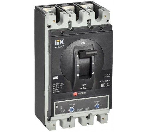 ARMAT Авт. выкл. лит. корпус 3P I 85кА 500А ТМ рег.  AR-MCCB-3I-085-0500A-ATUC  IEK