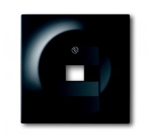 Плата центр. (накладка) для 1-постовой телекоммуникационной розетки 0213, 0216, серия impuls, цвет чёрный бархат  1753-0-0162   2CKA001753A0162  AB