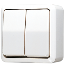 Выключатель для накладного монтажа сдвоенный; белый  605AWW  Jung