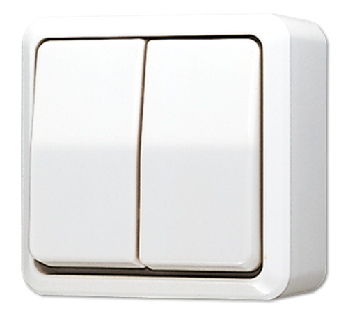 Выключатель для накладного монтажа сдвоенный; белый  605AWW  Jung