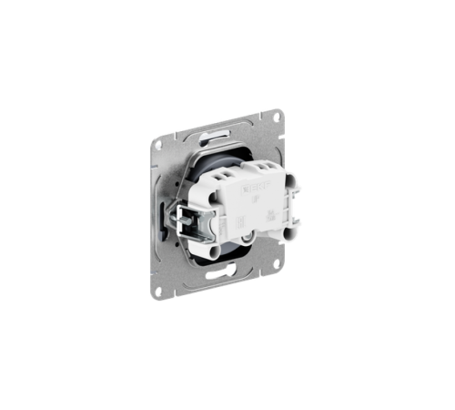 Механизм розетки, 16А, без заземления, со шторками, алюминий Эпика EKF  UP1-SOA-101  EKF