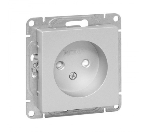 Механизм розетки, 16А, без заземления, со шторками, алюминий Эпика EKF  UP1-SOA-101  EKF