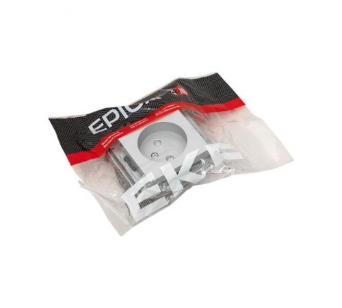 Механизм розетки, 16А, без заземления, со шторками, алюминий Эпика EKF  UP1-SOA-101  EKF