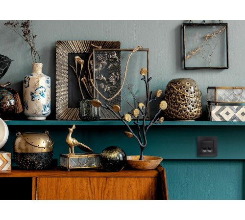 Etika Антрацит Розетка компьютерная 2-ая RJ45, кат.5е UTP  672655  Legrand