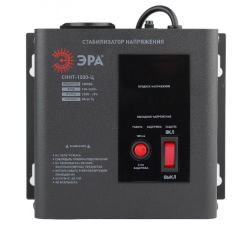 Стабилизатор напряжения СННТ-1000-Ц   настенный, ц.д., 140-260В/220/В, 1000ВА (4/72) Б0020166  ЭРА