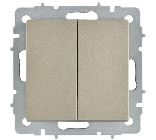 BRITE Выключатель 2-клавишный перекрестный 10А ВС10-2-3-БрШ шампань  BR-V23-0-10-K37  IEK