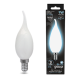 Лампа светодиодная Filament Свеча на ветру 9W 610lm 4100К Е14 milky LED 1/10/50  104201209  Gauss