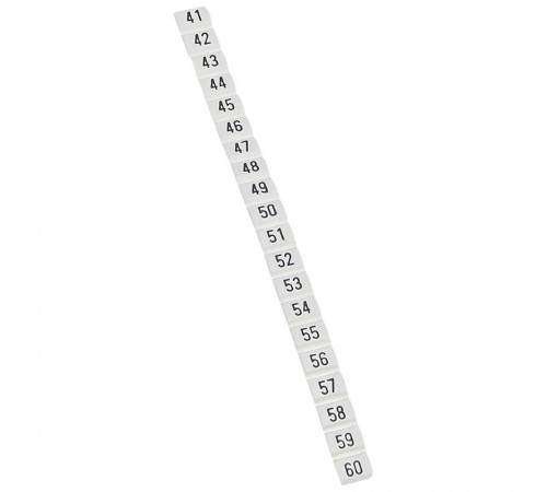 Маркер CAB 3 - для клемм и кабелей 1,5-2,5 мм - чёрные цифры на белом фоне - цифры 41-60  038162  Legrand