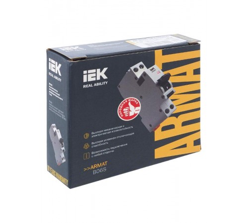 Выключатель автоматический дифференциального тока АВДТ B06S 1P+NP C32 30мА тип AC (18мм) ARMAT IEK  AR-B06S-1N-C32C030  IEK