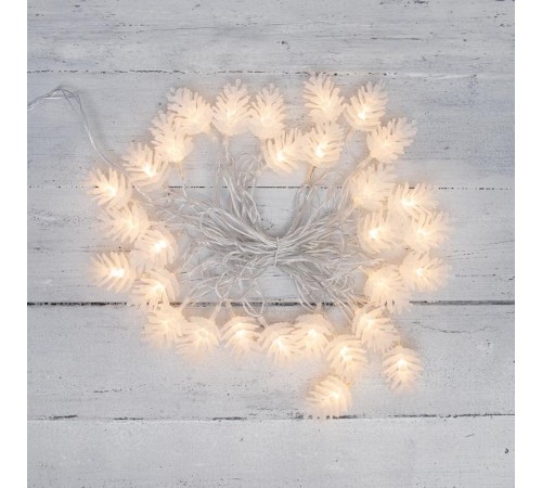 Гирлянда светодиодная Шишки 5 м, 30 LED, прозрачный ПВХ с контроллером, цвет свечения теплый белый  303-069  NEON-NIGHT