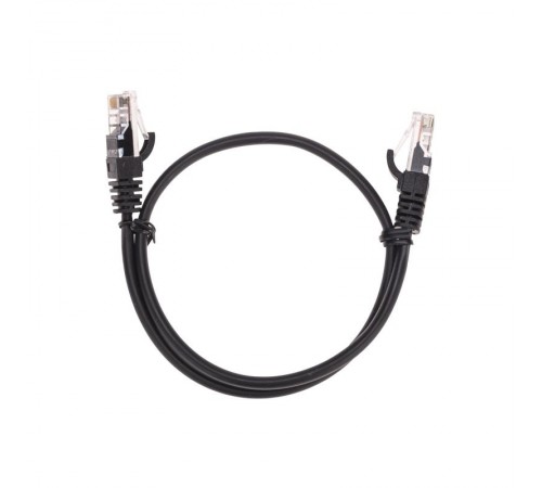 Патч-корд U/UTP, CAT 5e, RJ45-RJ45, 26AWG, LSZH, черный, 0,5м REXANT  02-0102-05  REXANT