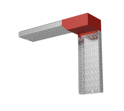 Угол вертикальный внешний L 100х400 мм с разворотом трассы на 90 град "ПЛЮС"  VLPDplus90-100-400-L  КМ-профиль