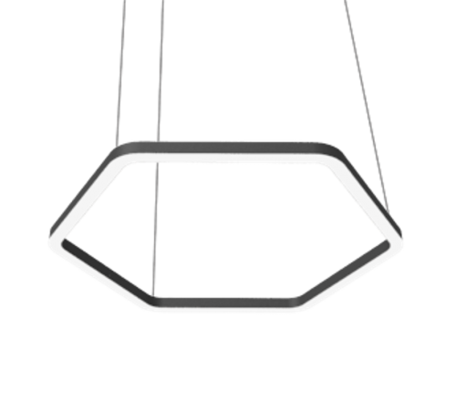 Светодиодный светильник Enso G 1100х980х40 мм 49 Вт 3000 К подвесной RAL9005 черный матовый с рассеивателем опал  V1-R0-9G524-30000-2004930  VARTON