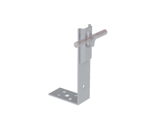 Угловой держатель зажимной для прутка  5-8 мм H60 мм CU  UDZ-H60-D5-8 CU  КМ-профиль