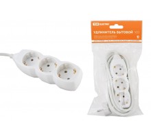 Удлинитель  бытовой У03  3 гнезда, 3метра, с заземлением, ПВС 3х1мм2  16А/250В   SQ1303-0001  TDM
