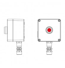 Взрывозащищенный пост управления из алюминия CPE-A-12-(1xP1G(11))-1xKA2MHK(C)1Ex d e IIC Т5 Gb / Ex tb IIIC T95°C Db IP66  2201.121.22.11G  DKC
