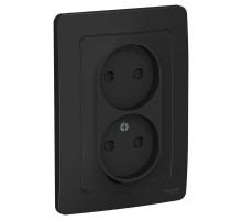 Blanca Антрацит С/У Розетка 2-ая без заземления со шторками, 16А, 250В  BLNRS000126  SE