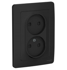 Blanca Антрацит С/У Розетка 2-ая без заземления со шторками, 16А, 250В  BLNRS000126  SE