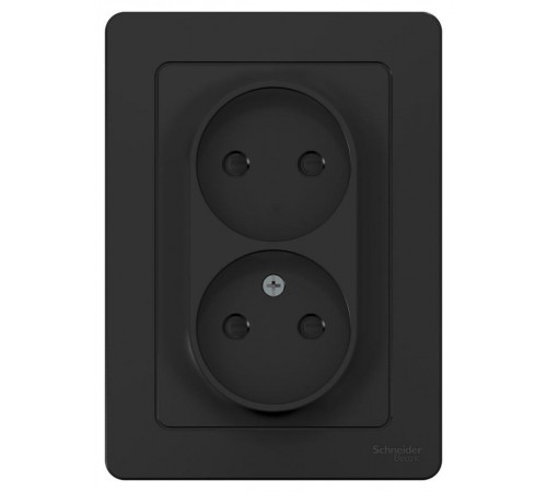 Blanca Антрацит С/У Розетка 2-ая без заземления со шторками, 16А, 250В  BLNRS000126  SE
