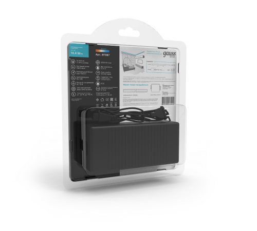 Лента светодиодная Basic в комплекте LED 2835/240 12V 14,4W/m 1600lm/m 4000K 10mm IP20 5m 1/50  BT087  Gauss