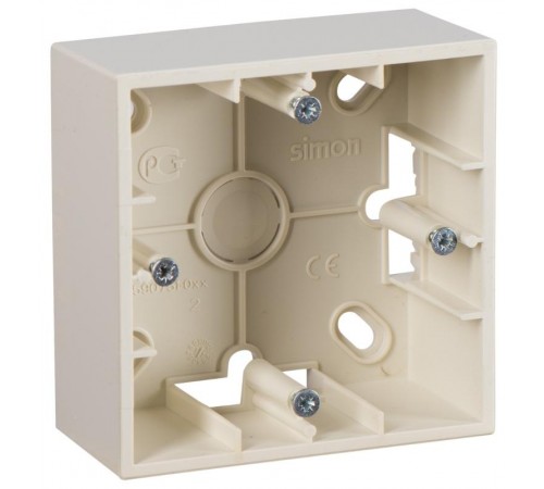 Simon 15 Сл. кость Монтажная коробка для накладного монтажа, 1 пост  1590751-031  Simon