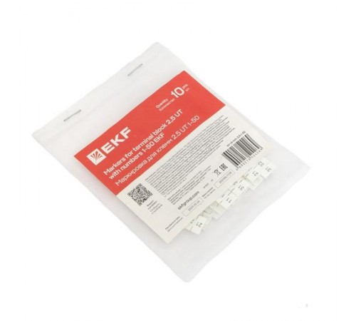 Маркировка для клемм 2.5 UT 1-50 scr-ut-mrk-2,5-1-50  EKF