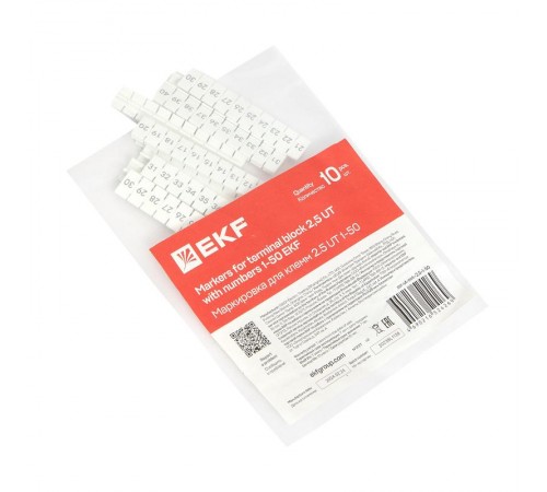 Маркировка для клемм 2.5 UT 1-50 scr-ut-mrk-2,5-1-50  EKF