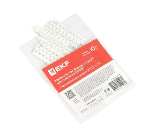 Маркировка для клемм 2.5 UT 1-50 scr-ut-mrk-2,5-1-50  EKF