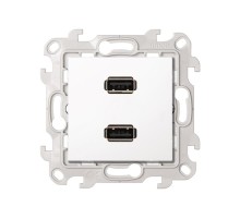 Simon 24 Белый Коннектор 2хUSB  2411090-030  Simon