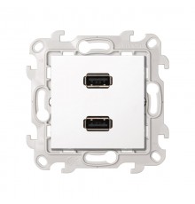 Simon 24 Белый Коннектор 2хUSB  2411090-030  Simon