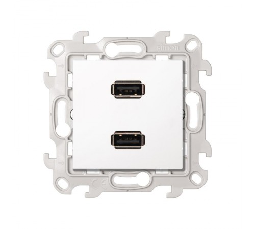 Simon 24 Белый Коннектор 2хUSB  2411090-030  Simon