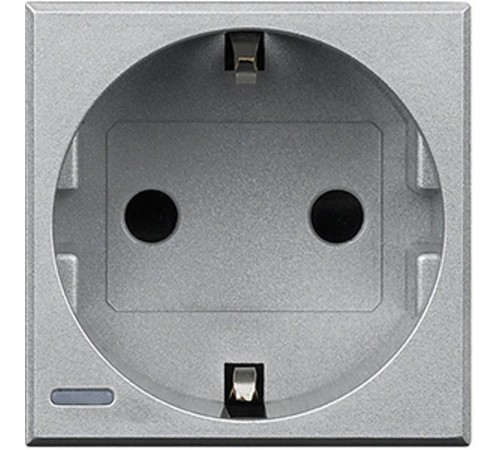 Axolute Розетка 2К+З, 10/16 А 250 В с боковыми заземляющими контактами Schuko, с экранированными контактами, алюминий, немецкий стандарт  HC4141  Le