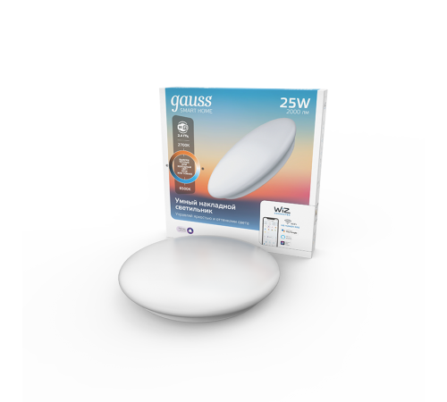 Cветильник SmartHome наст-потол 25W2000lm2700-6500К198-264V IP20 400*70мм изм.цвет.тем.+дим LED1/5  2050112  Gauss