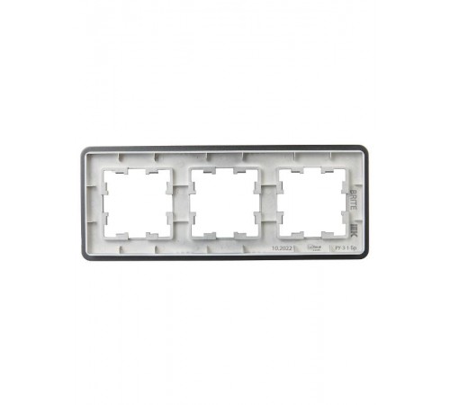 BRITE Рамка 3-ая РУ-3-1-Бр металл титан RE  BR-M32-M-01-K48  IEK