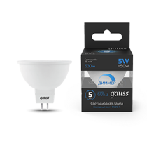 Лампа светодиодная MR16 5W 530lm 6500K GU5.3 диммируемая LED 1/10/100  101505305-D  Gauss