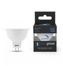 Лампа светодиодная MR16 5W 530lm 6500K GU5.3 диммируемая LED 1/10/100  101505305-D  Gauss