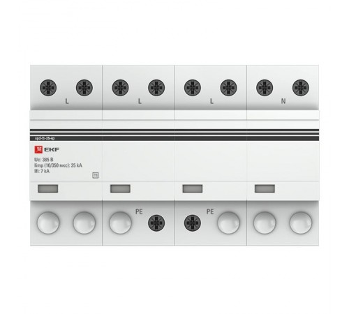 Устройство защиты от импульсных перенапряжений Тип 1 Iimp 25kA (10/350s) 4P EKFspd-t1-25-4pEKF
