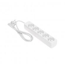 Удлинитель 5 гнезд, 1,5м, 3х0,75мм, с/з, белый  13-4211  PROconnect