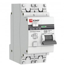 Выключатель автоматический дифференциального тока АД-32 (селективный) 1п+N 63A C 100мА тип AC PROxima  DA32-63-100S-pro  EKF (замена - D63N26ES63C10