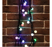Гирлянда Мультишарики 17,5 мм, 10 м, черный каучук, 80 LED, цвет RGB  303-679  NEON-NIGHT