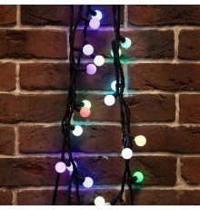 Гирлянда Мультишарики 17,5 мм, 10 м, черный каучук, 80 LED, цвет RGB  303-679  NEON-NIGHT