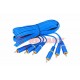 Шнур 3 RCA - 3 RCA, длина 3 метра, синий (GOLD)  17-0204-1  REXANT