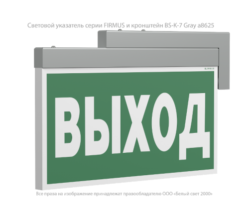 Световой указатель аварийного освещения BS-FIRMUS-10-S1-ELON Gray  a19356  Белый свет