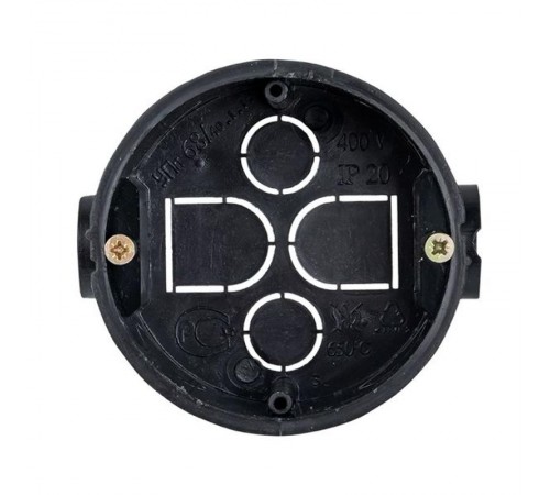 Коробка установочная приборная КМТ-010-044 со стыковочными узлами и саморезами для твердых стен (71х42) розничный стикер PROxima  plc-kmt-010-044-r 