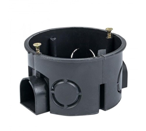 Коробка установочная приборная КМТ-010-044 со стыковочными узлами и саморезами для твердых стен (71х42) розничный стикер PROxima  plc-kmt-010-044-r 