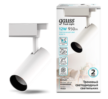 Светильник светодиодный трековый цилиндр 12W 950lm 4000K 180-220V IP20 55*190мм белый угол 24  TR064  Gauss