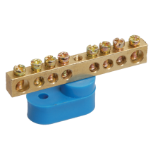 Шина PE "земля" на одном угловом изоляторе ШНИ-6х9-4-У1-Ж  YNN10-69-4C1-K05  IEK