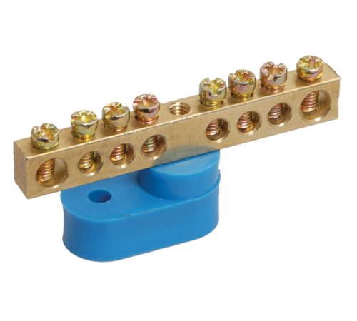 Шина PE "земля" на одном угловом изоляторе ШНИ-6х9-8-У1-Ж  YNN10-69-8C1-K05  IEK