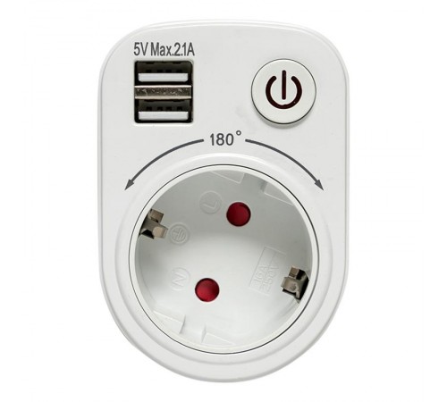 Розеточный блок SB-01 (розетка 2P+E 16А, 2 USB разъема 5V 2,1A) EKF PROxima  SB-01  EKF